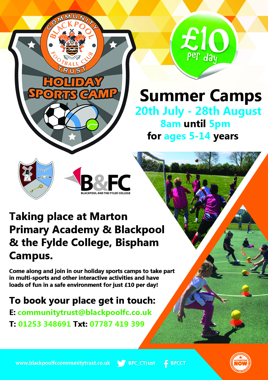 Blackpool FC Community Trust Summer Sports Camp – Venue Change! | BFCCT